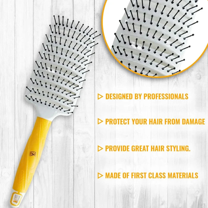GK Hair Vent Brush 3 inch, yellow-handled: designed by professionals, protects hair from damage, great styling, first class materials