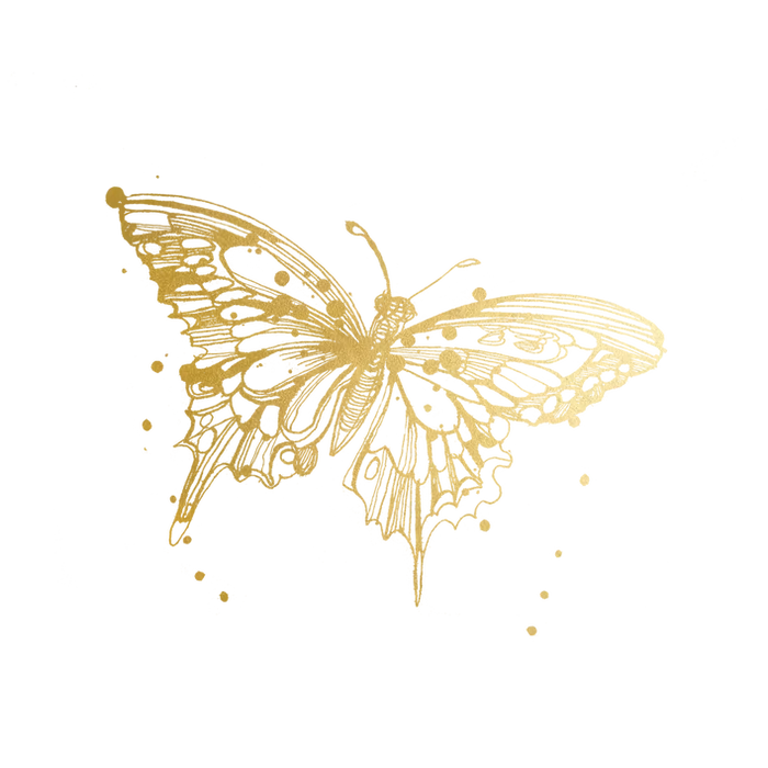 Gold Butterfly Tattoo Pair