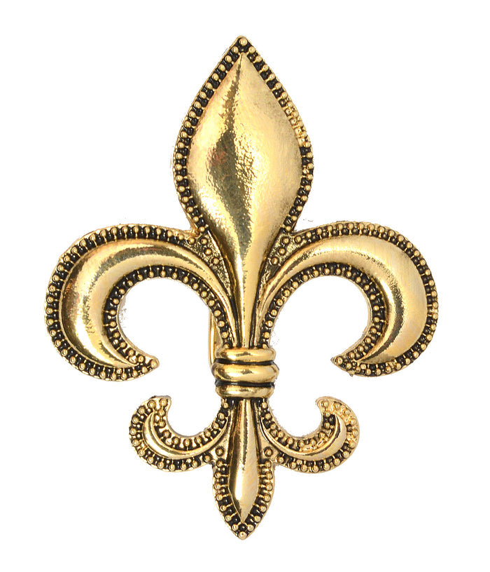 Gold fleur-de-lis hair hook, elegant ponytail holder