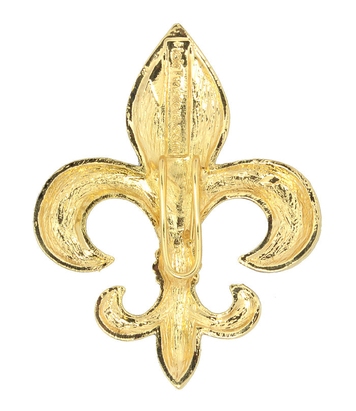 Gold Fleur-de-lis Hair Hook - Elegant Ponytail Holder back view