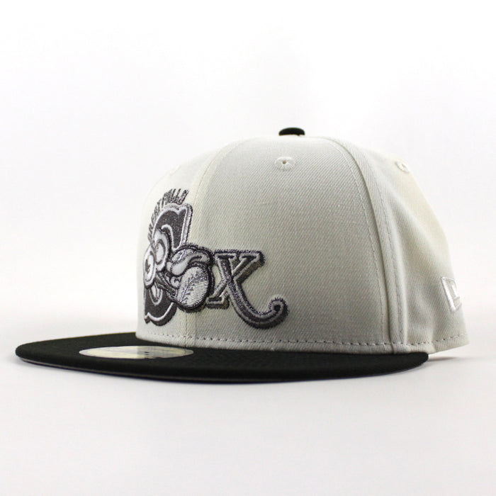 Great Falls White Sox New Era 59Fifty Fitted Hat (Chrome White Black Gray Under Brim)