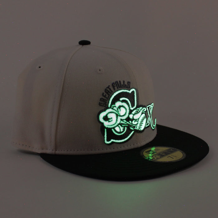 Great Falls White Sox New Era 59Fifty Fitted Hat (Chrome White Black Gray Under Brim)