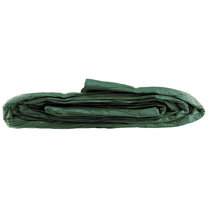Green S-Grade Tarpaulin with 10 Metres of 8mm Bungee Rope for Reinforced Eyelets