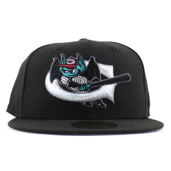 Greensboro Bats New Era 59Fifty Fitted Hat (Black Gray Under Brim)
