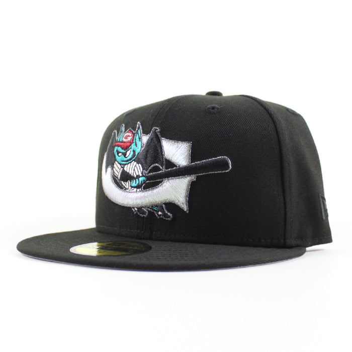Greensboro Bats New Era 59Fifty Fitted Hat (Black Gray Under Brim)