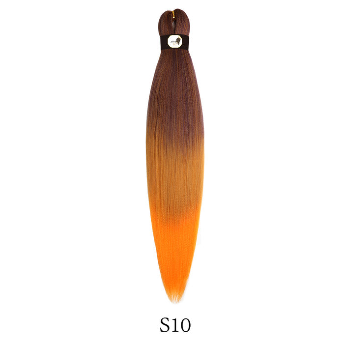 Hairnergy Braids Pre-Stretched 56'' Braiding Hair Extensions Ombre (color Purple-8/27/Orange)