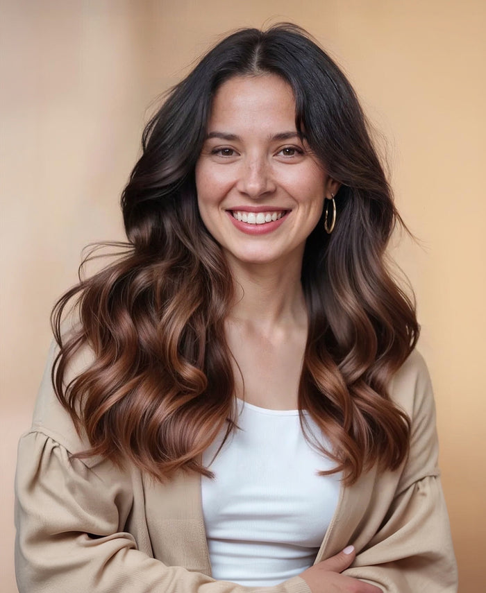 halo one-step hair extensions dimensional brown.