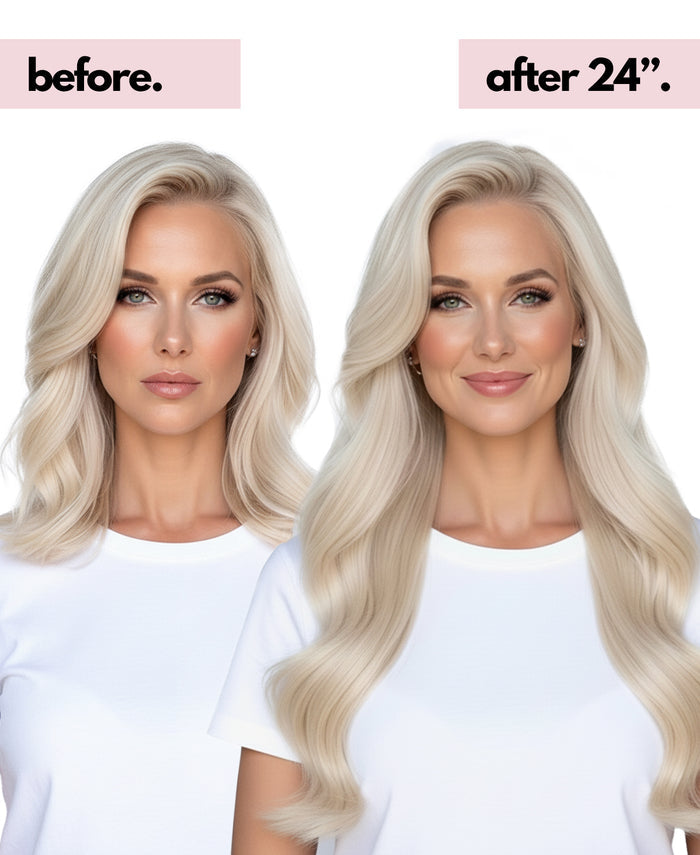 halo one-step hair extensions icy blonde.