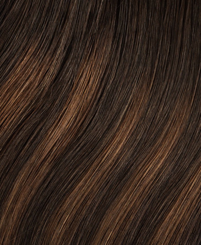 halo one-step hair extensions mocha balayage.