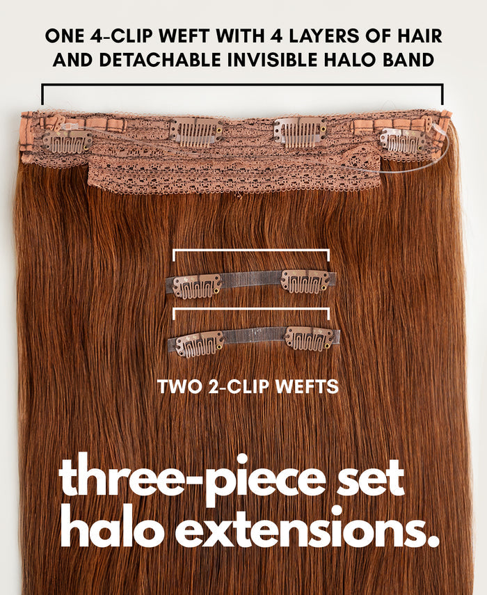 halo one-step hair extensions pumpkin spice.