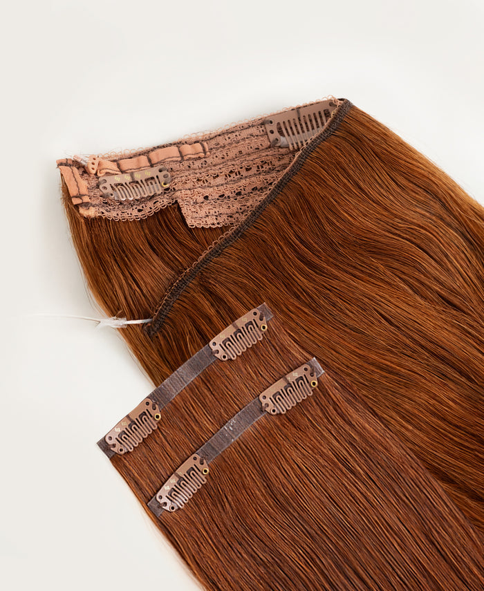 halo one-step hair extensions pumpkin spice.