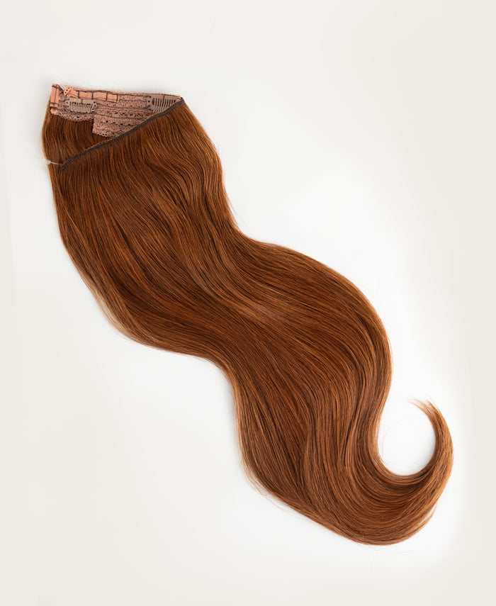halo one-step hair extensions pumpkin spice.