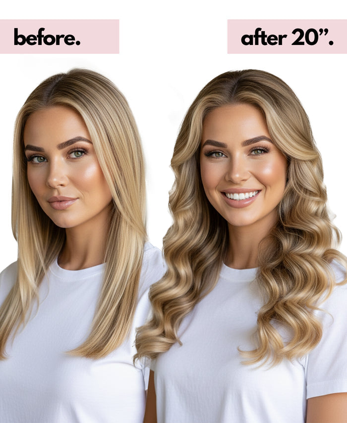 halo one-step hair extensions teddy blonde balayage.