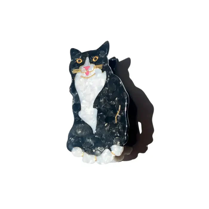 Hand Painted Cat Claw Clip