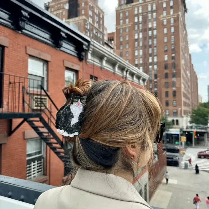 Hand Painted Cat Claw Clip