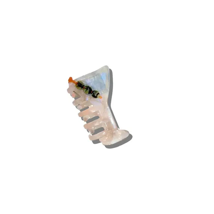 Hand-Painted Martini Claw Clip