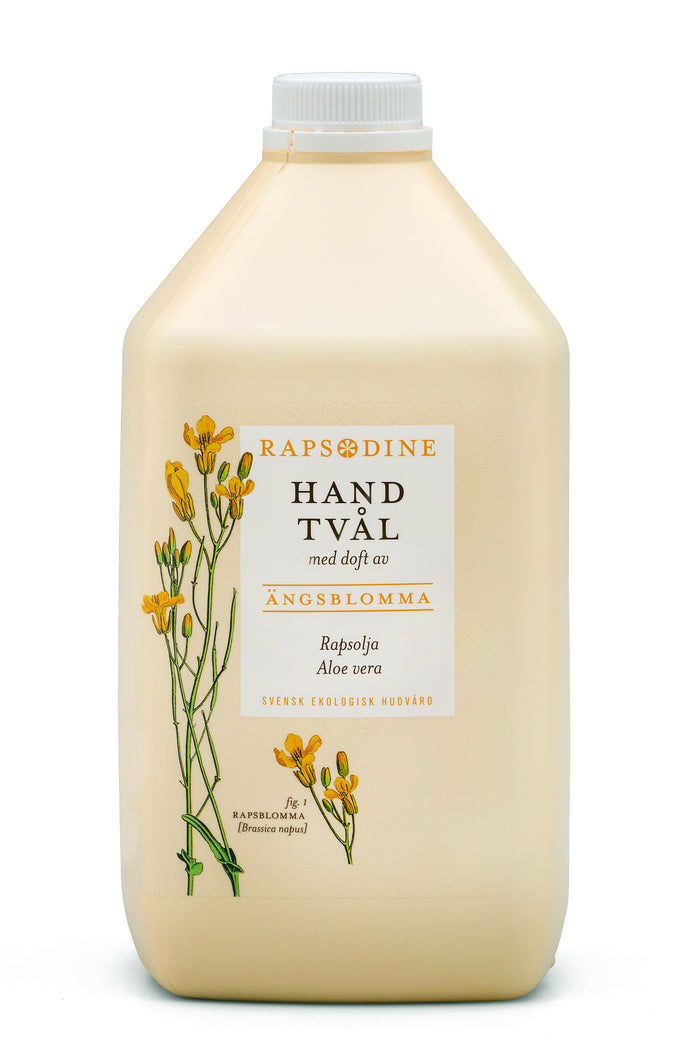 Svensk, ekologisk refill av handtvål, 2,5 liter från Rapsodine