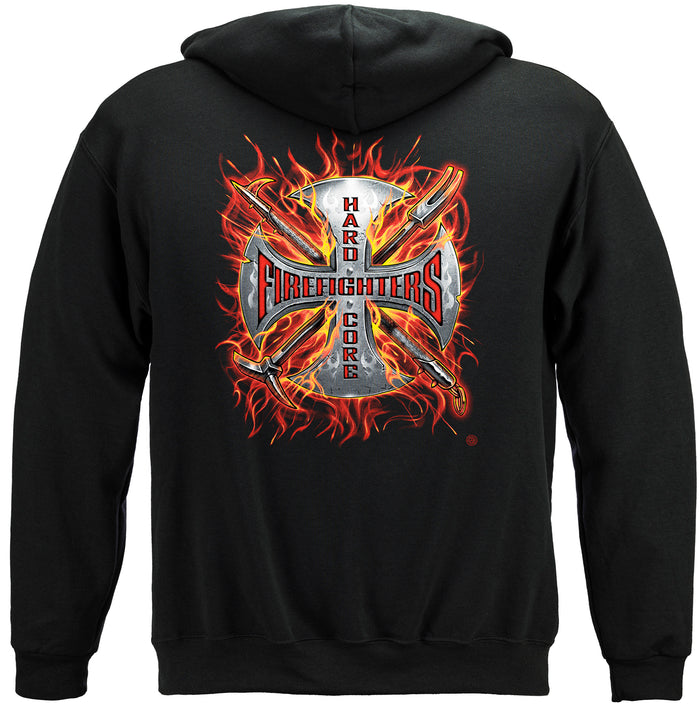 Hard Core Firefighter hooded sweatshirt fire department IAFF fire rescue first responder