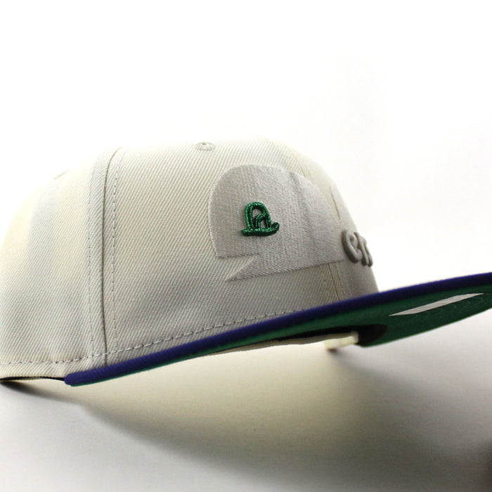Hartford Whaler New Era 59Fifty Fitted Hat (Chrome White Royal Blue Green Under brim)