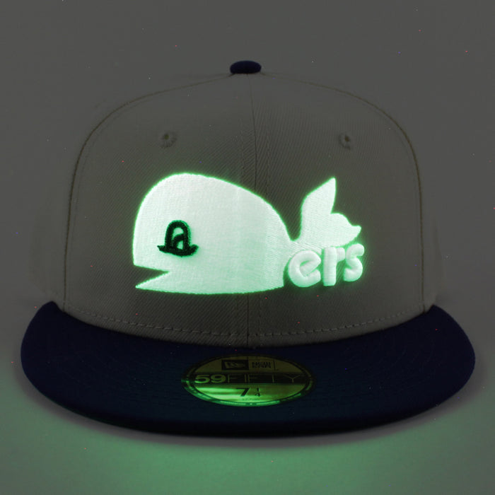 Hartford Whaler New Era 59Fifty Fitted Hat (Chrome White Royal Blue Green Under brim)