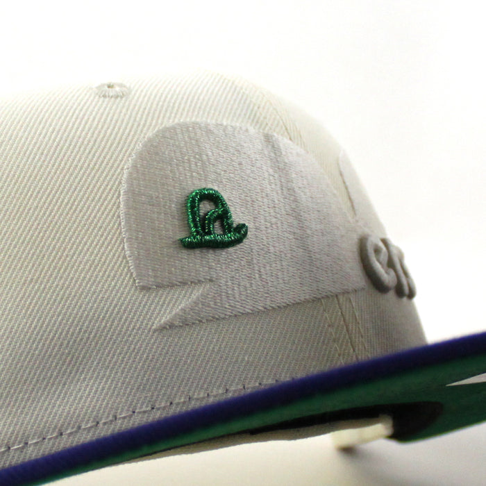Hartford Whaler New Era 59Fifty Fitted Hat (Chrome White Royal Blue Green Under brim)