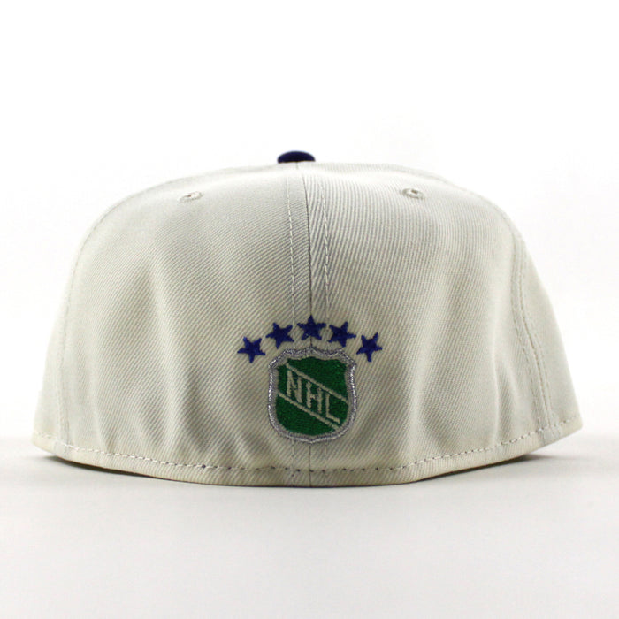 Hartford Whaler New Era 59Fifty Fitted Hat (Chrome White Royal Blue Green Under brim)