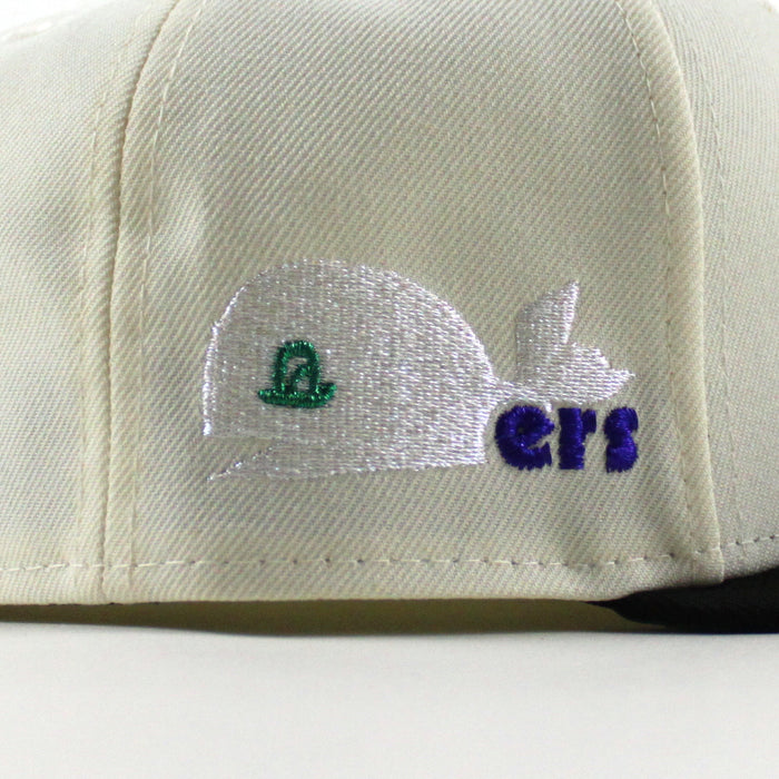Hartford Whaler Whaler Patch New Era 59Fifty Fitted Hat (Chrome White Black Green Under brim)