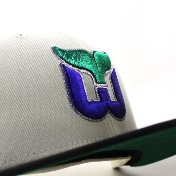 Hartford Whaler Whaler Patch New Era 59Fifty Fitted Hat (Chrome White Black Green Under brim)