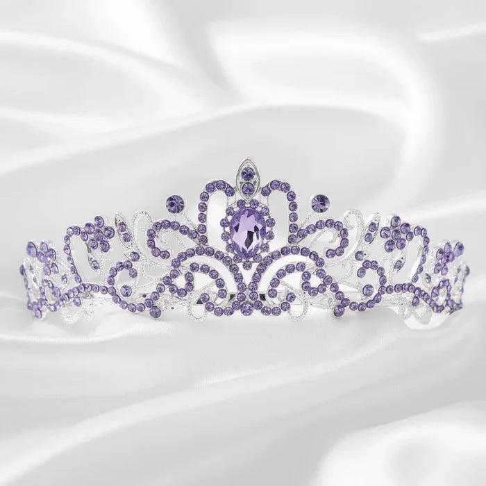 Lavender Crystal Bridal Tiara – Purple Wedding Crown