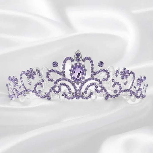 Lavender Crystal Bridal Tiara – Purple Wedding Crown