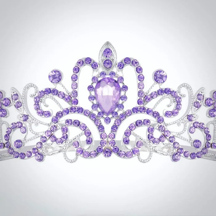 Lavender Crystal Bridal Tiara – Purple Wedding Crown