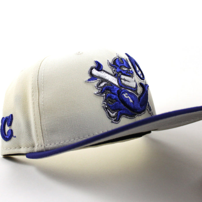Hellrazors New Era 59Fifty Fitted Hat (Chrome White Royal Blue Gray Under Brim)