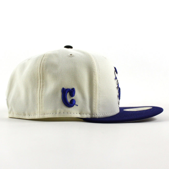 Hellrazors New Era 59Fifty Fitted Hat (Chrome White Royal Blue Gray Under Brim)