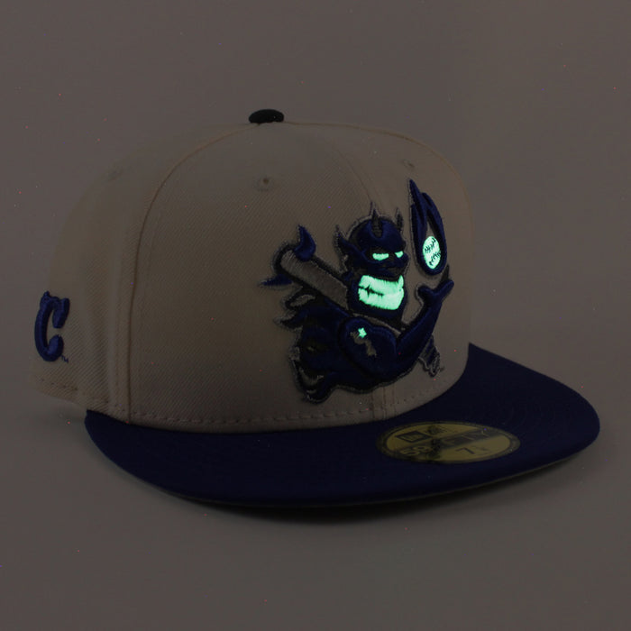 Hellrazors New Era 59Fifty Fitted Hat (Chrome White Royal Blue Gray Under Brim)