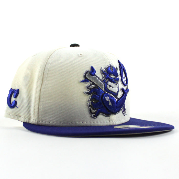Hellrazors New Era 59Fifty Fitted Hat (Chrome White Royal Blue Gray Under Brim)