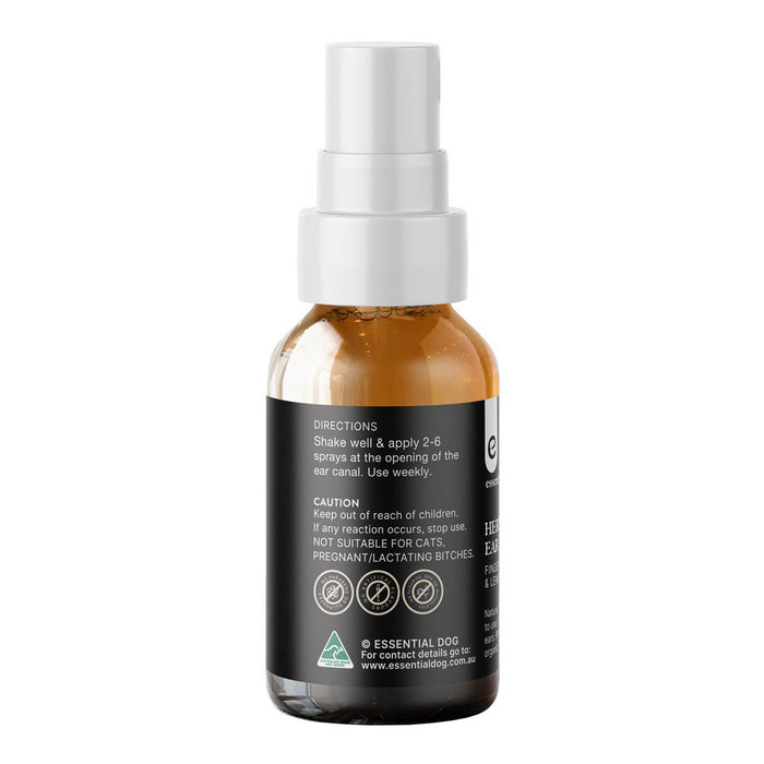 Bottle of pet care product with label on a white background.