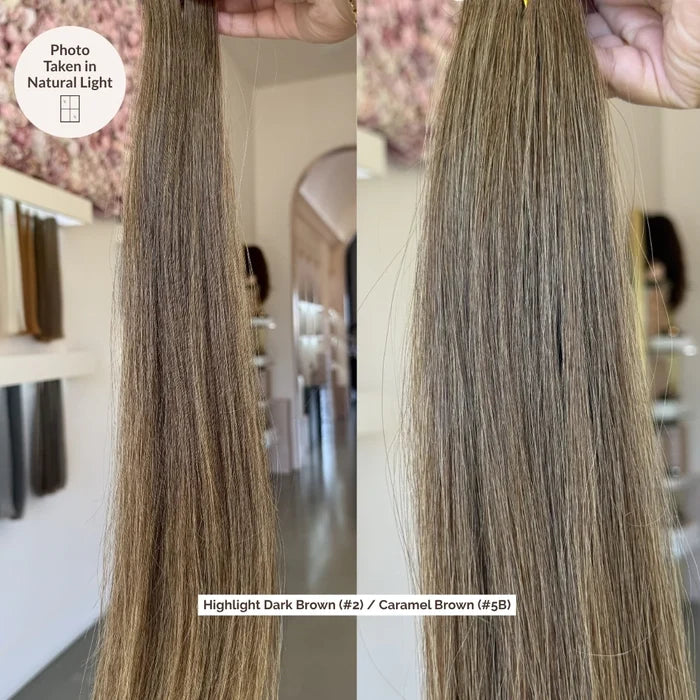 Highlight Dark Brown (#2) / Caramel Brown (#5B) Invisible Tape (25g) 20"