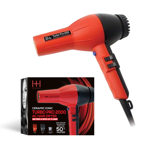 Hot & Hotter Turbo Pro2000 AC Hair Dryer, 1 Count, Red