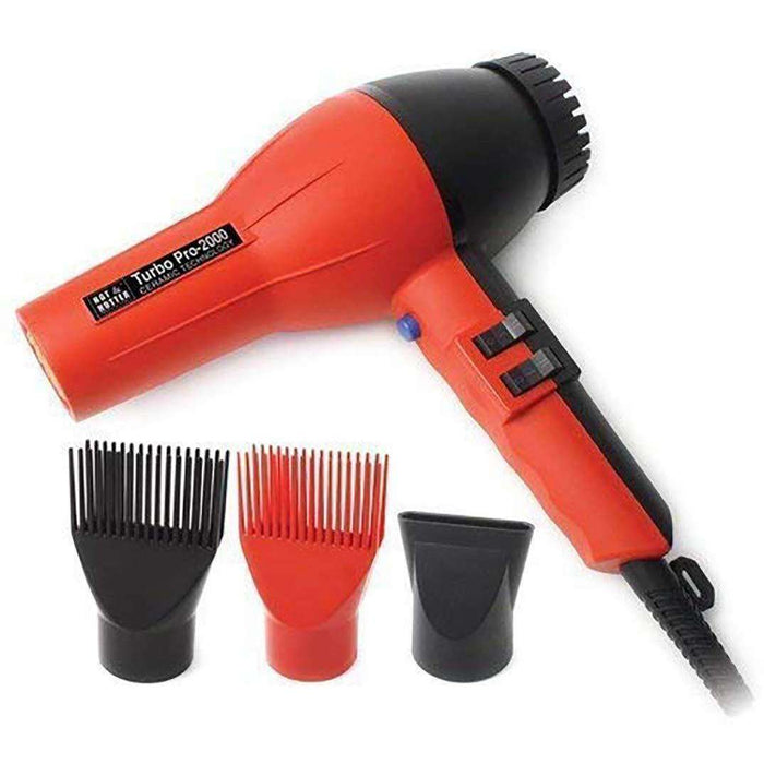 Hot & Hotter Turbo Pro2000 AC Hair Dryer, 1 Count, Red
