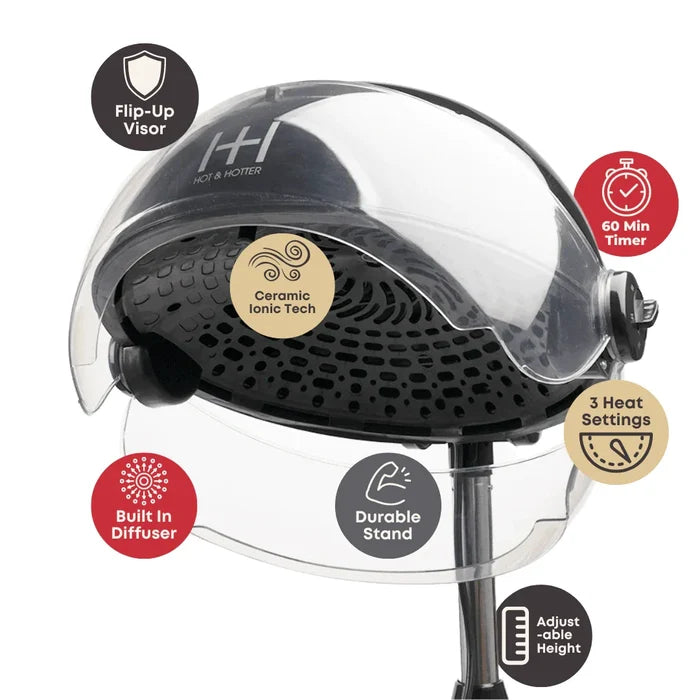 Hot & Hotter Turbo Professional Salon Standing Hood Hair Dryer