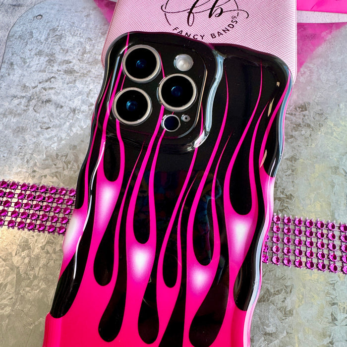 Hot Rod Pink Flame Wavy Luxe MagSafe Case for iPhone â Hot Rod Pink Flame Rev up your look with the Hot Rod Pink Flame Wavy Luxe MagSafe Case for iPhone.