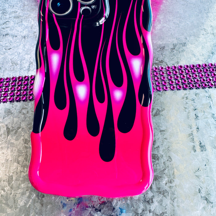 Hot Rod Pink Flame Wavy Luxe MagSafe Case for iPhone â Hot Rod Pink Flame Rev up your look with the Hot Rod Pink Flame Wavy Luxe MagSafe Case for iPhone.