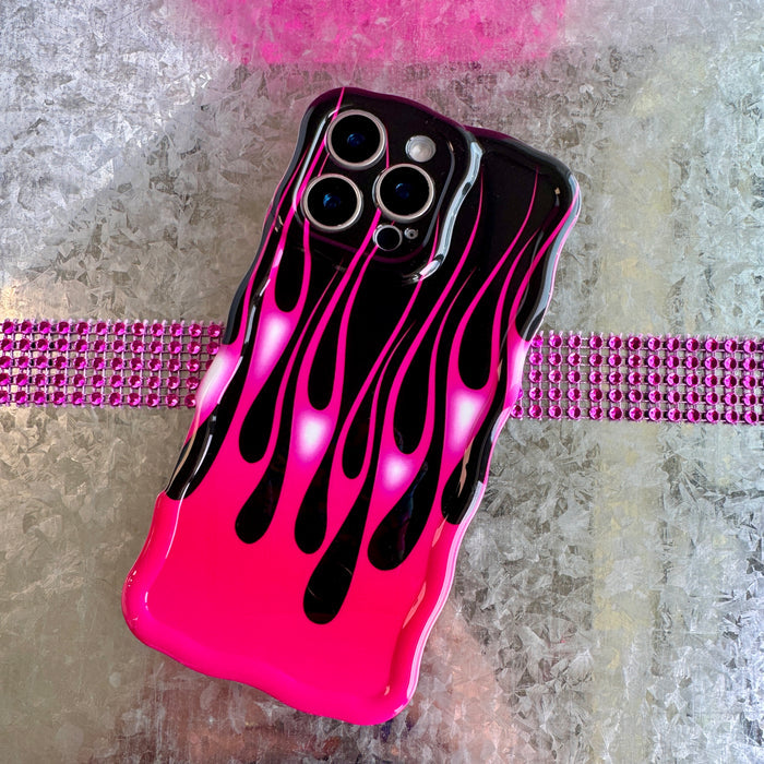 Hot Rod Pink Flame Wavy Luxe MagSafe Case for iPhone â Hot Rod Pink Flame Rev up your look with the Hot Rod Pink Flame Wavy Luxe MagSafe Case for iPhone.
