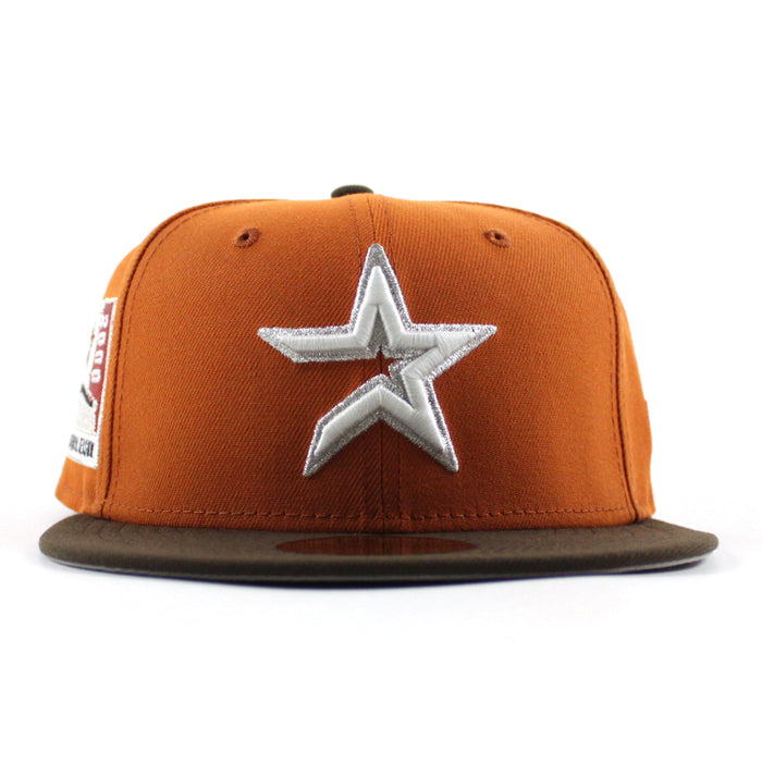 Houston Astros 2000 Inaugural Season New Era 59Fifty Fitted Hat (Flight Orange Walnut Gray Under Brim)