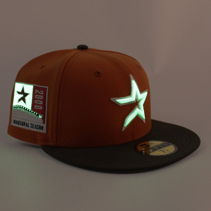 Houston Astros 2000 Inaugural Season New Era 59Fifty Fitted Hat (Flight Orange Walnut Gray Under Brim)