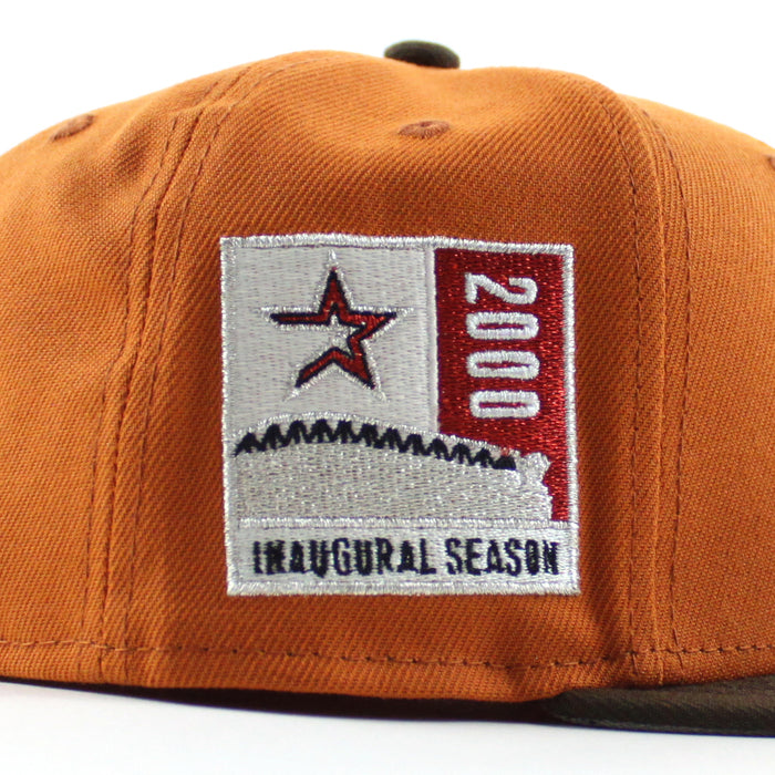 Houston Astros 2000 Inaugural Season New Era 59Fifty Fitted Hat (Flight Orange Walnut Gray Under Brim)