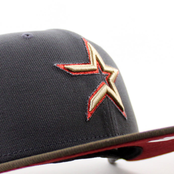 Houston Astros 2000 Inaugural Season  New Era 59Fifty Fitted Hat (Graphite Gray Brown Red Under Brim)