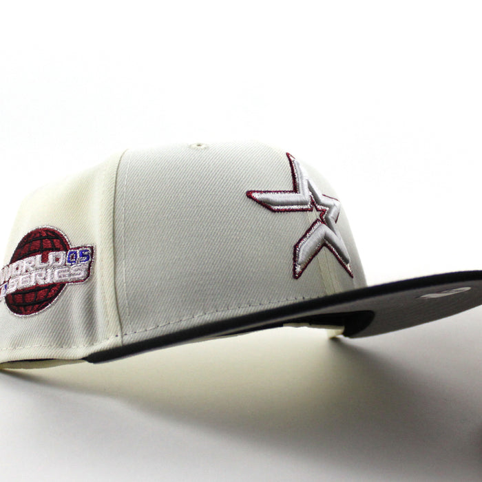 Houston Astros 2005 World Series New Era 59Fifty Fitted Hat (Chrome White Black Gray Under Brim)