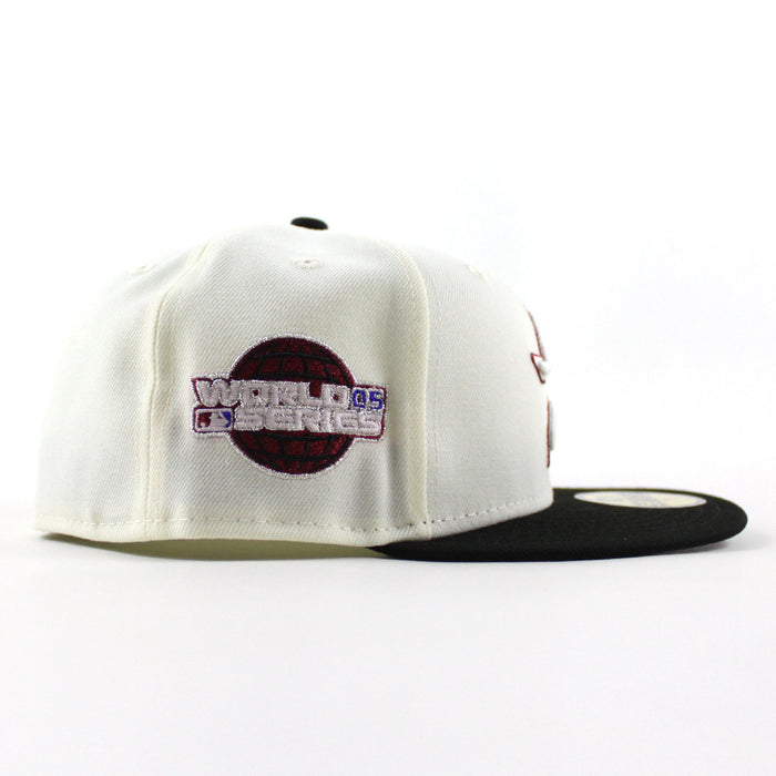 Houston Astros 2005 World Series New Era 59Fifty Fitted Hat (Chrome White Black Gray Under Brim)