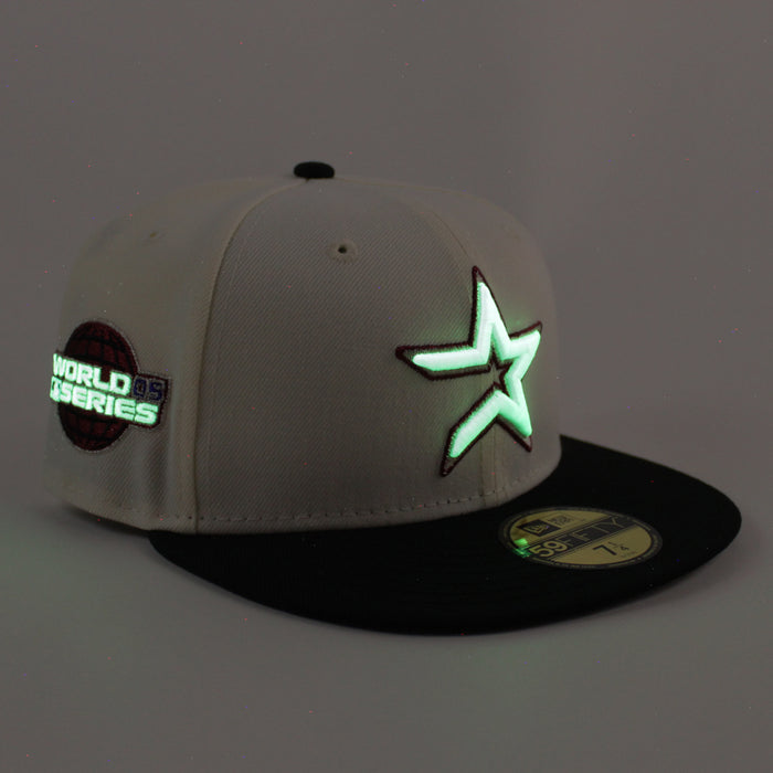 Houston Astros 2005 World Series New Era 59Fifty Fitted Hat (Chrome White Black Gray Under Brim)